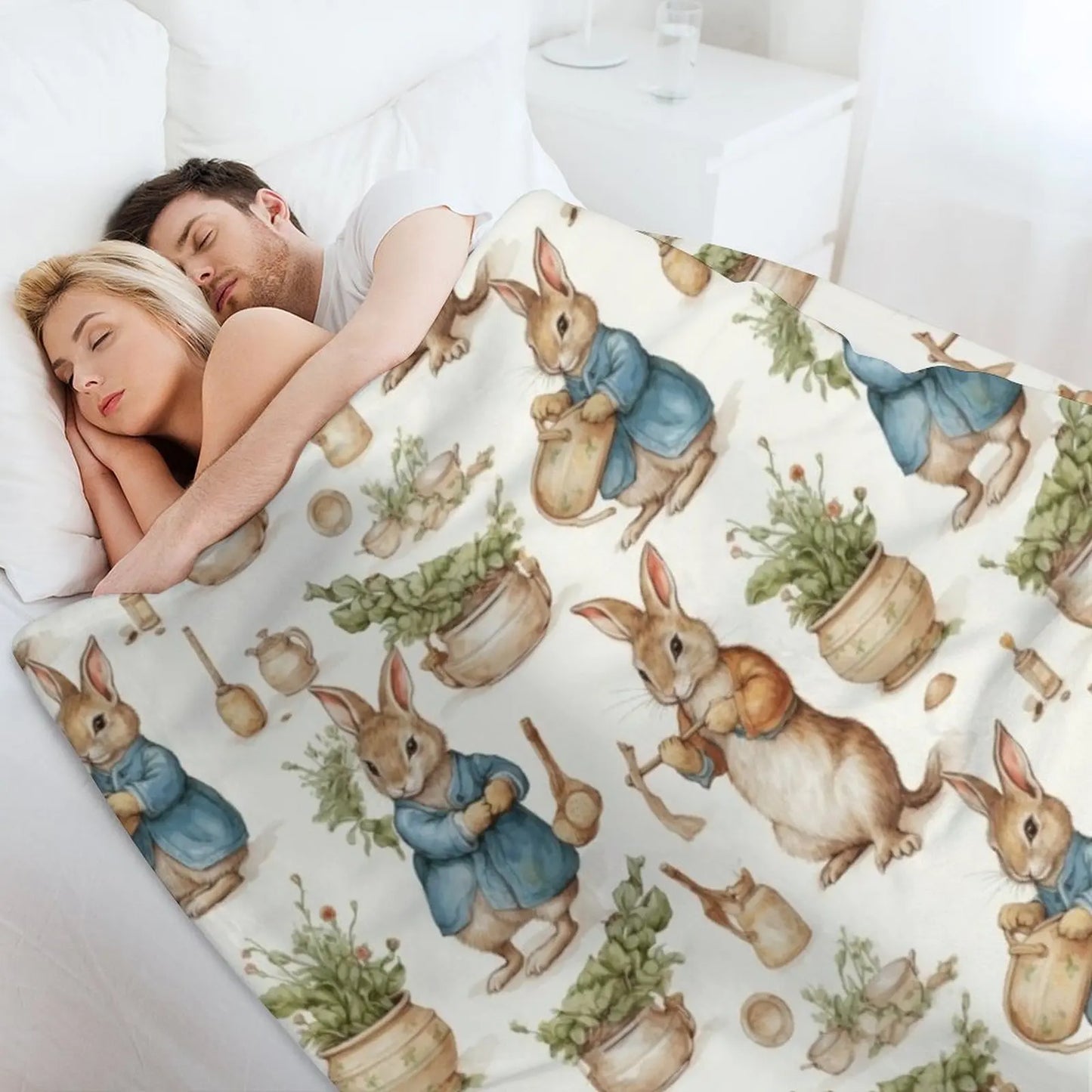 Peter rabbit watercolour Throw Blanket Decoratives Thermal Blankets