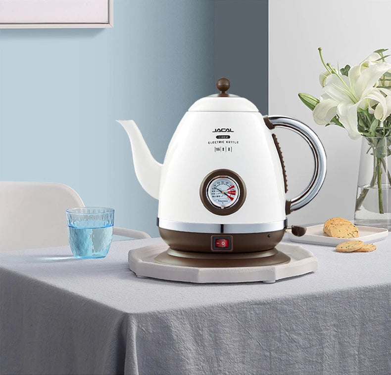 1.5L Electric Kettle 1500W Quick Heating Boiling Coffee Teapot Household Thermo Pot 304 Stainless Steel Linner with Thermometer