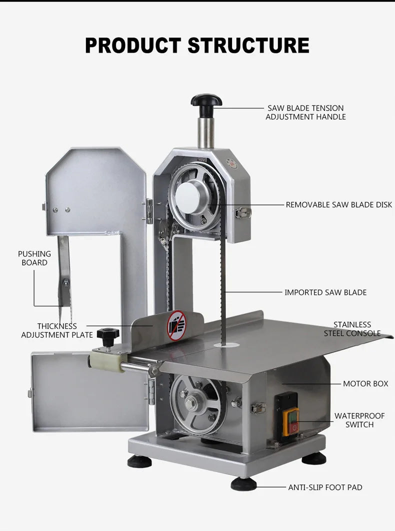 Desktop Electric Bone Saw Cutter Saw Food Processor  Cutting Machine Commercial Bone Cutter Keukenmachine