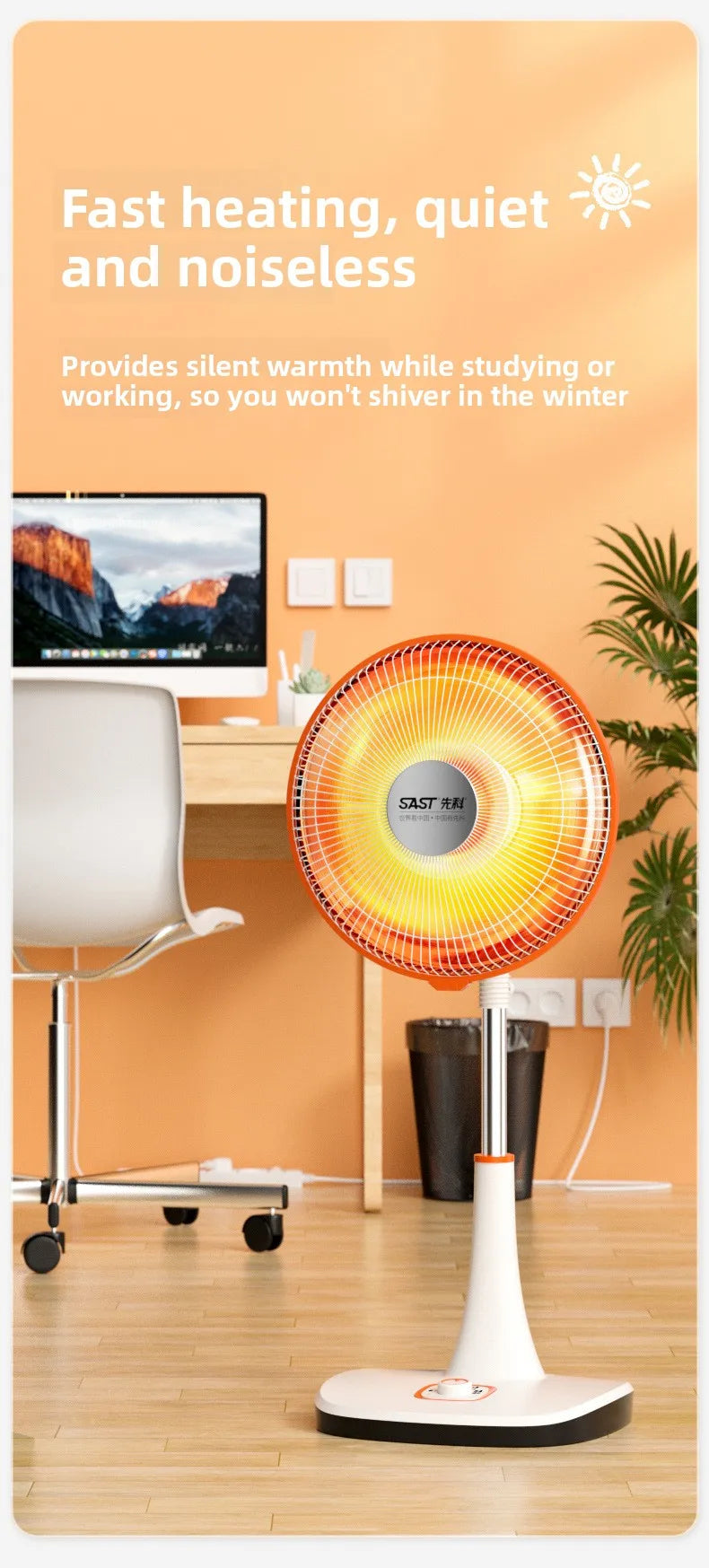 Portable Electric Patio Heater Outdoor Energy Efficient Rapid Heating Silent Compact Camping Balcony Brasero Fire Pit Aquecedor