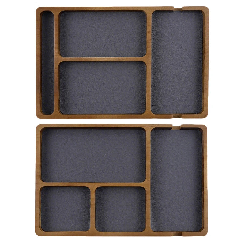 Wooden Desktop Storage Organizer Box With Compartments Home Office Glasses Mobile Phone Earphones Sundries Storage Box