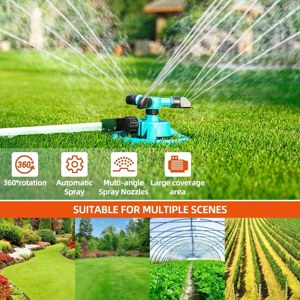 360  Automatic Rotating Garden Sprinkler – Quick Coupling Nozzle for Lawn & Garden Irrigation
