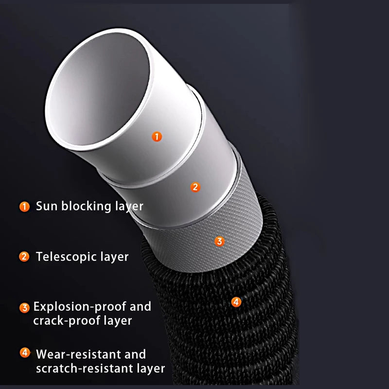Expandable Garden Hose - Heavy Duty Superior Strength  4 -Layer Latex Core - Extra Strong Brass Connectors water hose