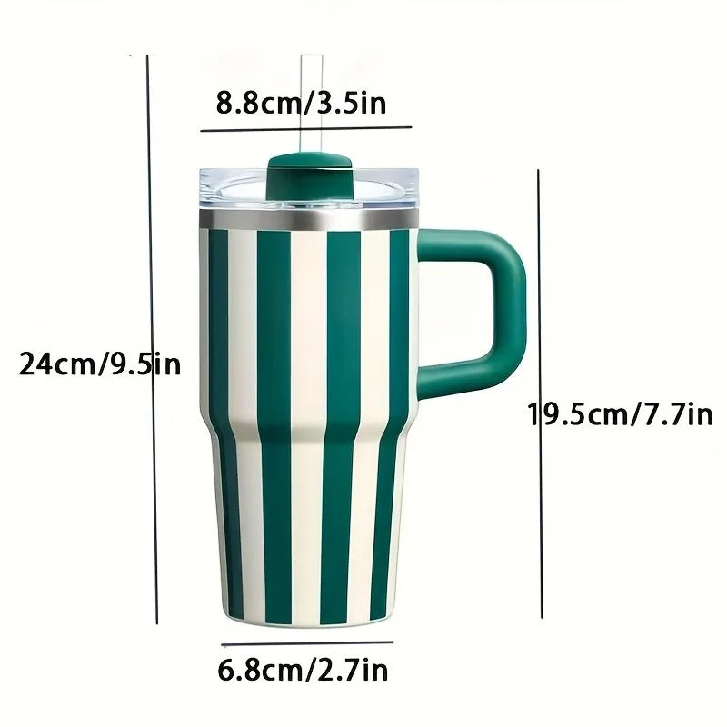 20Oz 580Ml Thermal Water Bottle Handle Straw Drinkware Hot Cold Stainless Steel Thermo Portable Car Coffee Cups Thermal Mug Gift