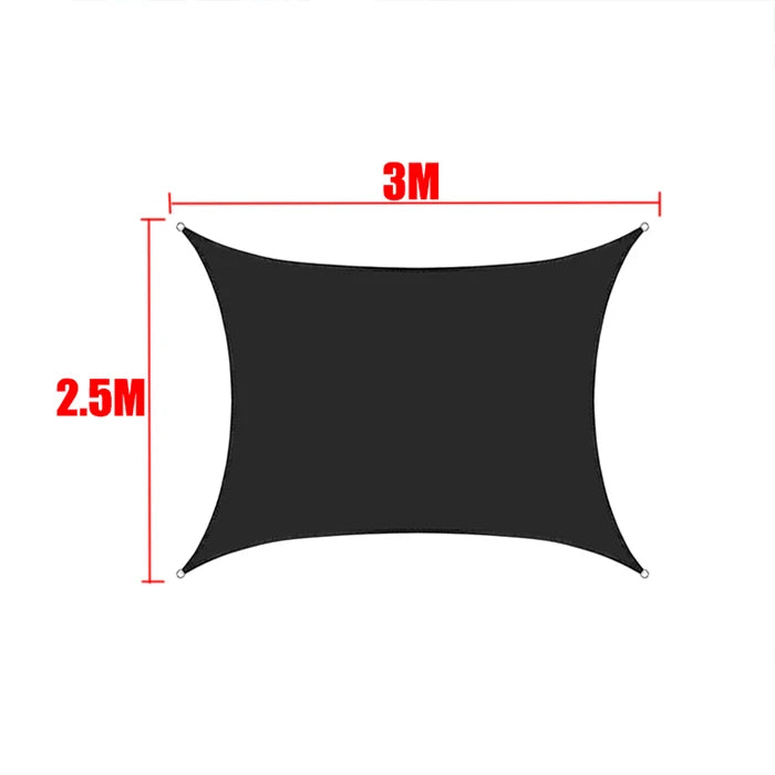 Black All size Waterproof Sun Shade Sail Square Rectangle Garden Terrace Canopy Pool Shade Triangle Camp Hiking Yard Awning