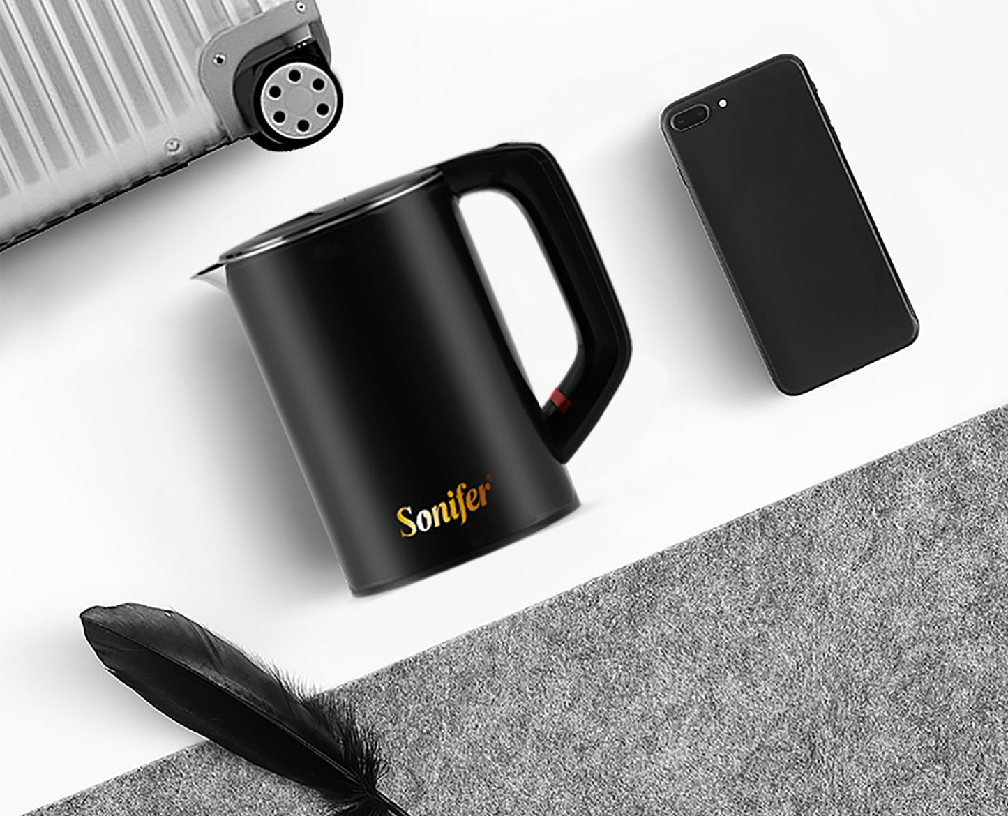 Travel Electric Kettle Tea Coffee 0.6L Mini Stainless Steel Cordless Portable  Kettle 800W For Hotel Family Trip Pot Sonifer