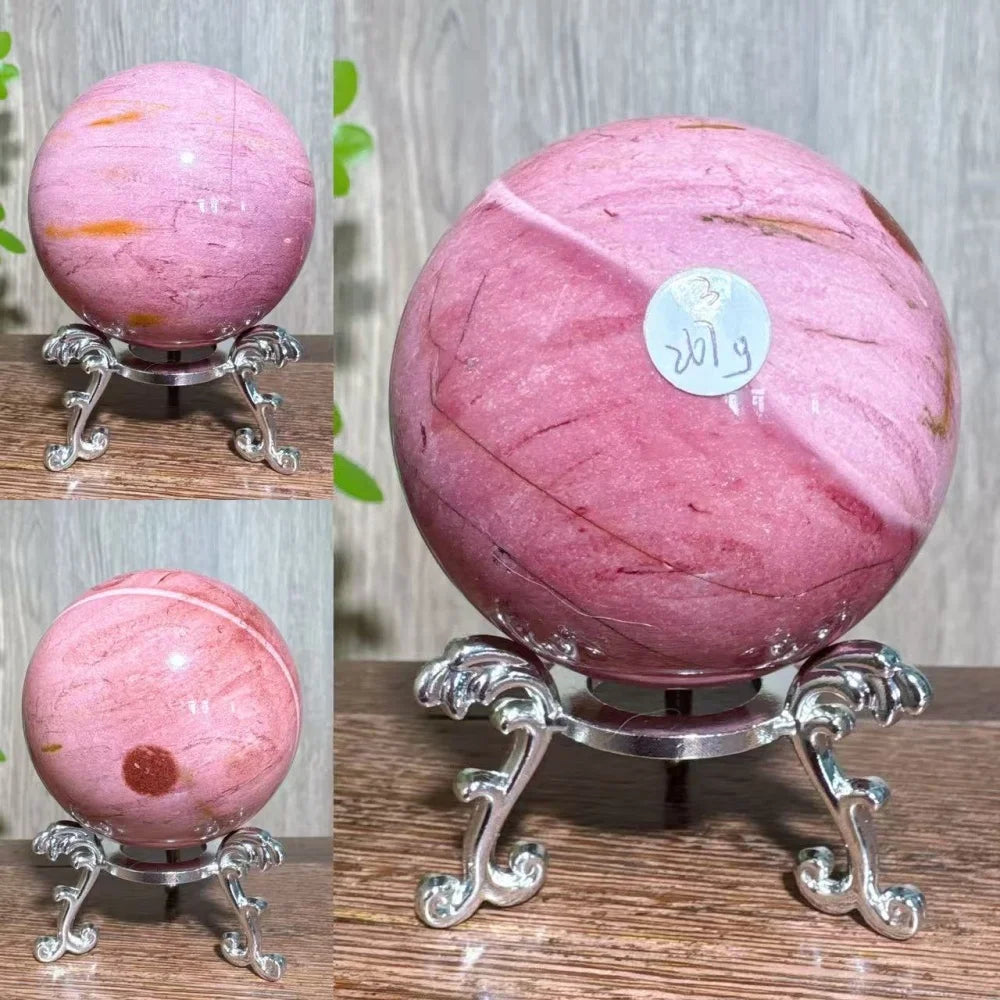 Natural Mookaite Geode Crystal Sphere – Unique Décor Raw cracked stone design with stand. Perfect for home décor, Reiki energy, and meaningful gift ideas.