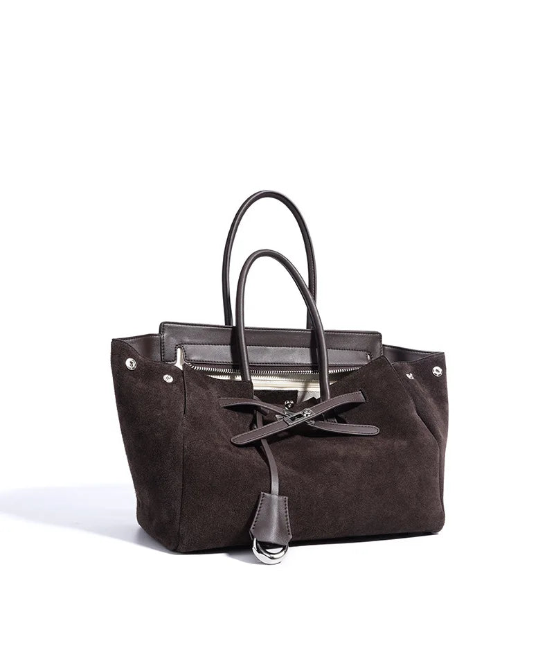 Early Autumn Retro Suede Tote Bag Women's New Versatile Single oulder Bag Commuter Bag Handbag for Outdoor Use