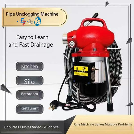 1200W 2200W Electric Drain Cleaner 16M - High Power Sewer Snake Auger Machine for Toilet Bathroom Pipe Dredging & Clog Removal