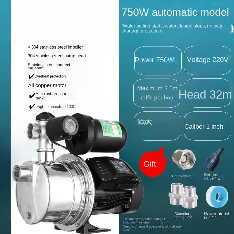 304 Stainless Steel Pump Household Digital Display Constant Pressure Booster Pump Tap Water Self Priming Pump