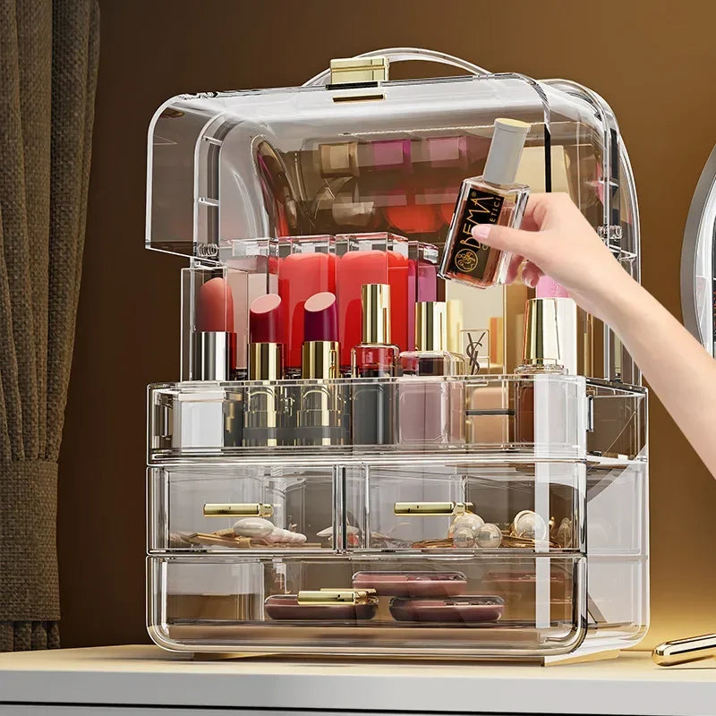 25 Transparent Lipstick Holder With Lid Lip Gloss Storage Stand Small Makeup Organzier With Handle Cosmetics Storage Display Box