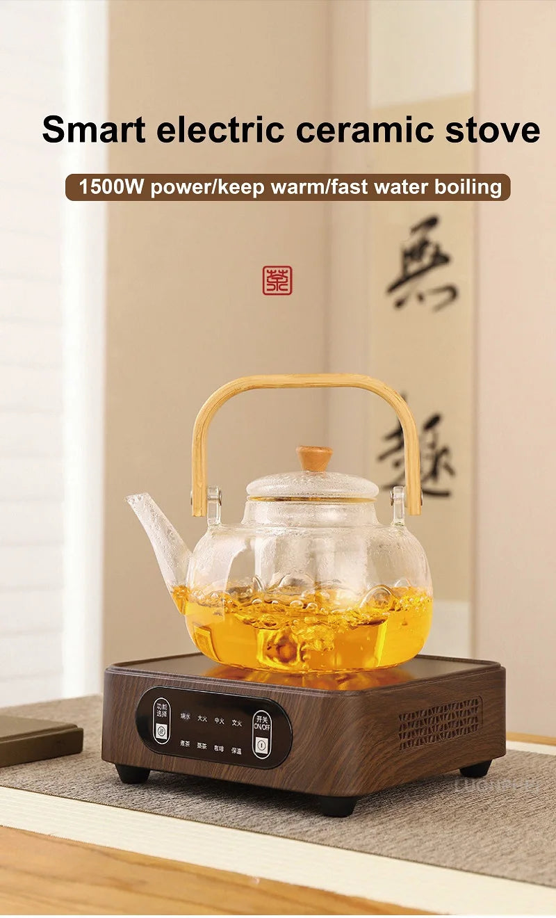 1500W Electric Ceramic Stove Tea Stove Boiling Water Heater Home 8 Gear Heating Stove Tea Maker Water Boiler Auto Keep Warm 220V