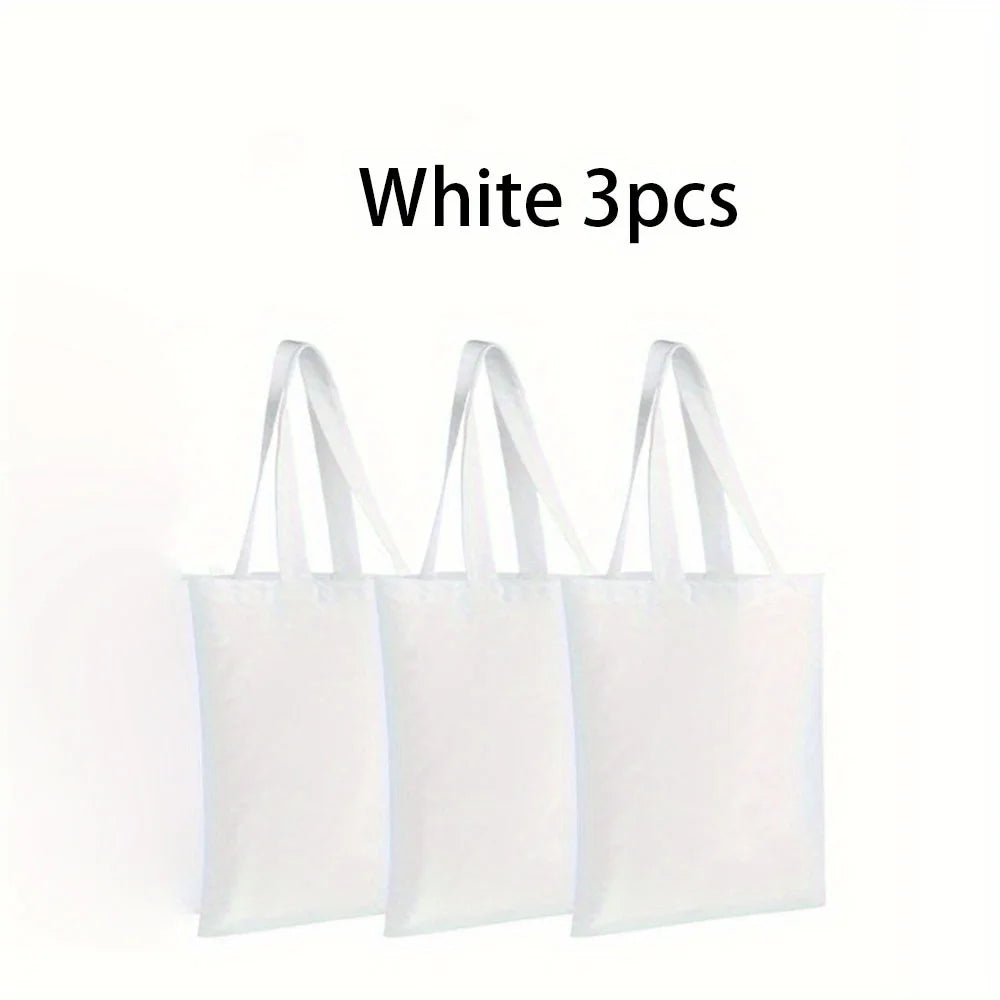 3/6 Pcs Blank Tote Bags 30x40cm for DIY Crafts, Painting, Shopping, and Grocery Use