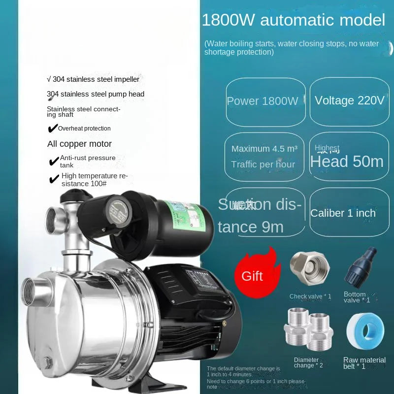 304 Stainless Steel Pump Household Digital Display Constant Pressure Booster Pump Tap Water Self Priming Pump