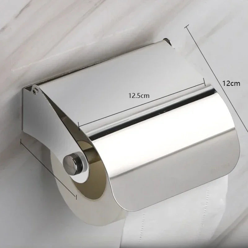 Toilet paper rack 304 stainless steel tissue holder, mobile phone rack, non-punching bathroom roll holder