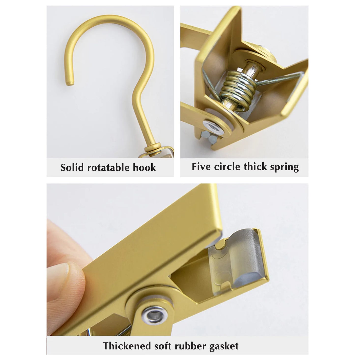 Househood Metal Hook Clips Hanging Curtain Hooks Bulldog Clips for Hanging Tablecloth Towel Clips