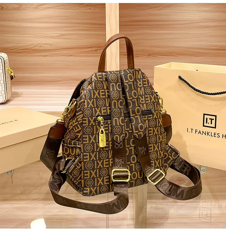Women’s Fashion Leather Backpack Travel Ready Stylish and durable design, perfect for everyday use, school, or travel.