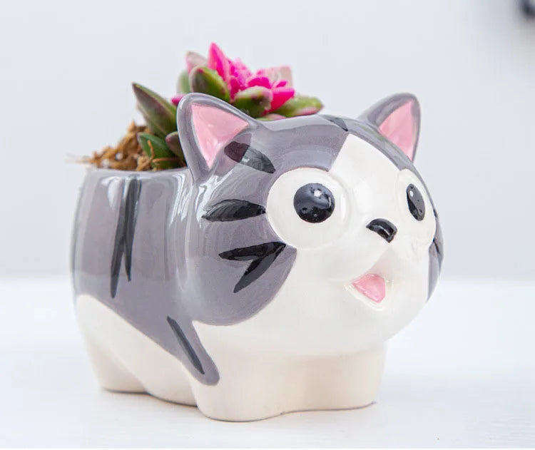 Creative Ceramic Cartoon Vase Cute Animal Panda Cactus Plant Potted Home Gardening Ornaments Ceramic Vase Gift Home Decoration