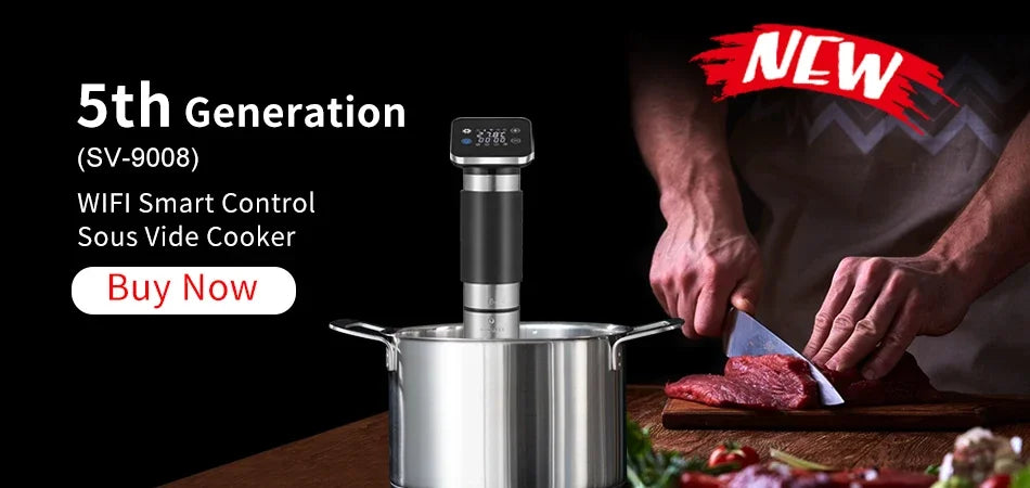BioloMix 2.55 Generation IPX7 Waterproof Sous Vide Cooker with LED Digital Display for Precise Temperature Control