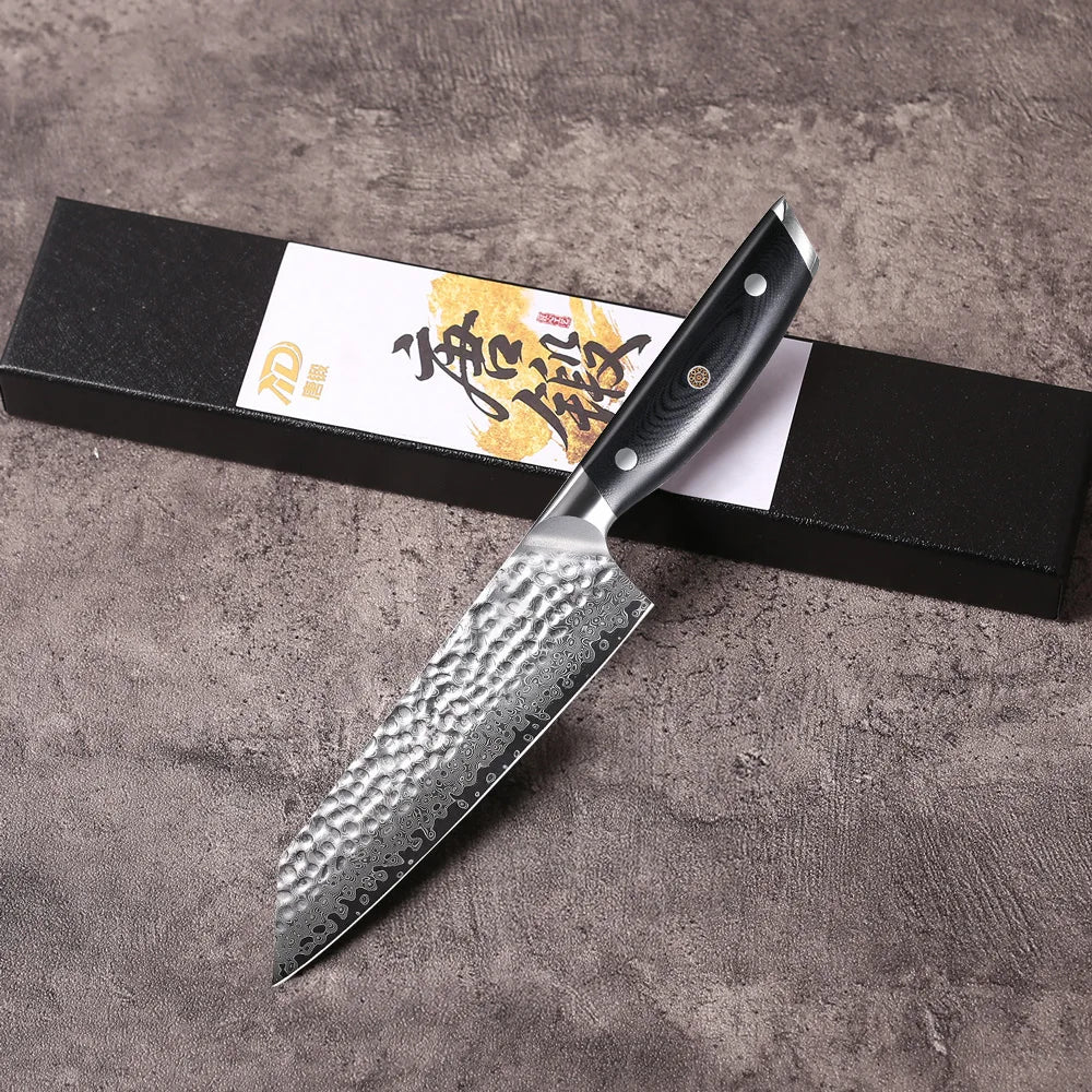 MOSTODOZO 6-inch Japanese Style Bunka Knife Damascus Steel Slicer Meat Utility Fruit Professional Kitchen Kiritsuke Chef Knives