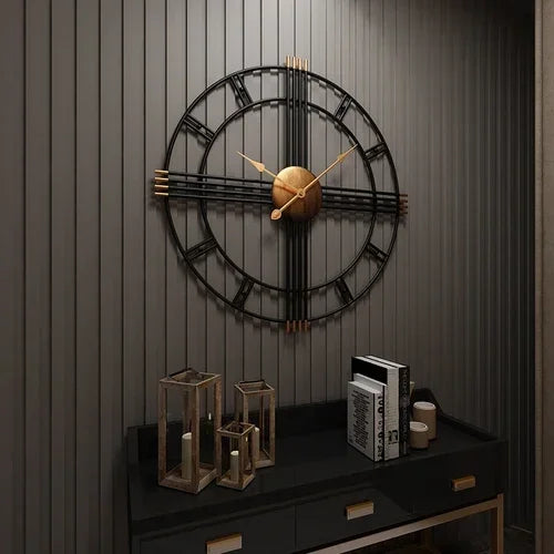 80cm Simple wall clock European style wrought iron  living room clocks creative fashion mute home modern decorative clock