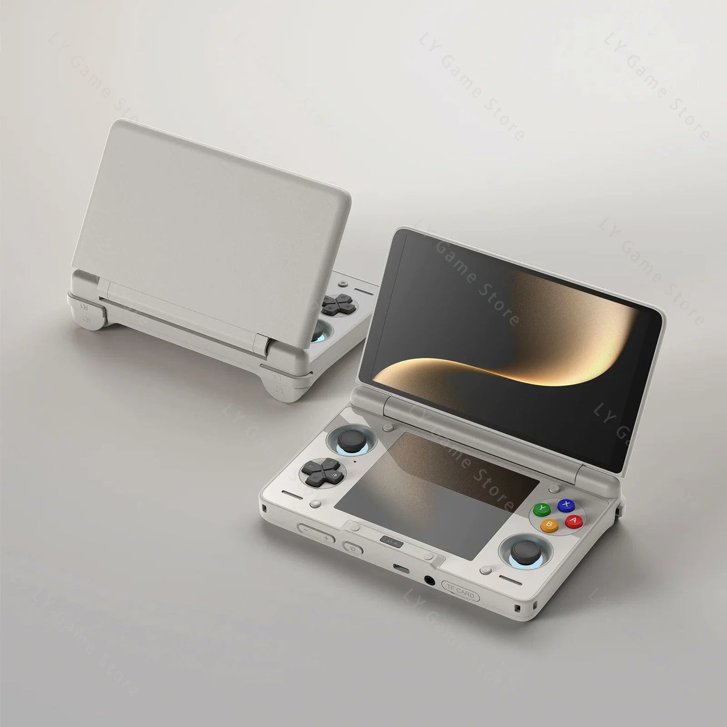 Thor 6” Handheld Gaming Console Dual OLED Screens Powered by Qualcomm Snapdragon CPU and Android 13, with a 6000mAh battery and hall stick controls for an immersive gaming experience on the go.