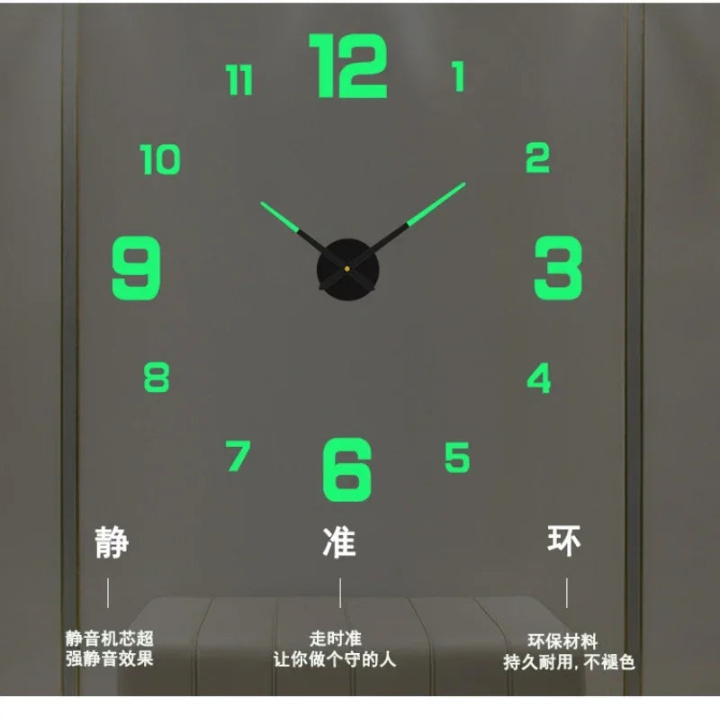 2024 Modern Design Wall Clock 3D DIY Quartz Clocks Fashion Watches Acrylic Mirror Stickers Living Room Home Decor Horloge