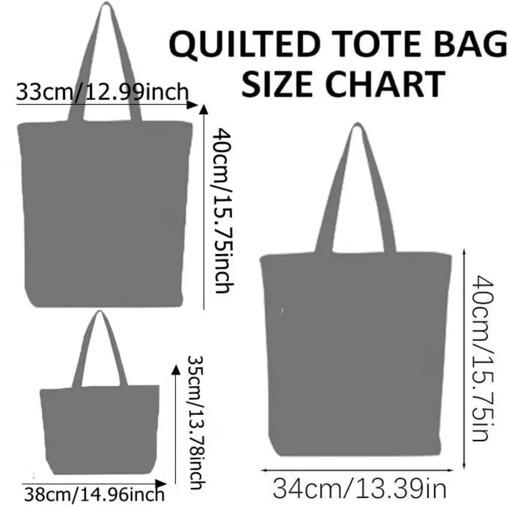 New Cat Pattern Quilted Tote Bag for Women Floral Print Large Capacity Shoulder Tote Bag Soft 3D Shoulder Bag Shopping Bag