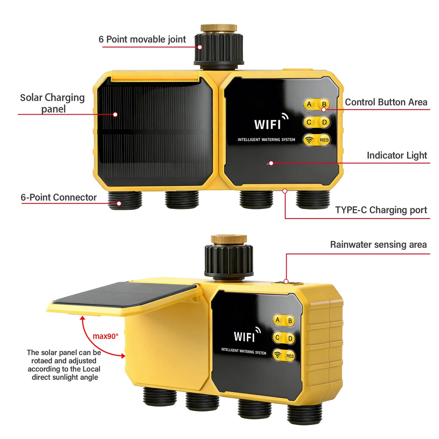 Solar WiFi 4-Zone Smart Water Timer
Solar-powered, app-controlled, 4 independent zones. Rain sensor auto-skips watering. IPX6 waterproof. Perfect for gardens & lawns.