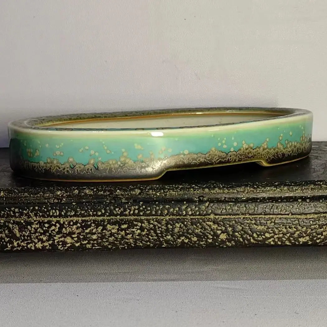 High Quality Mini Oval Glazed Bonsai Pot
