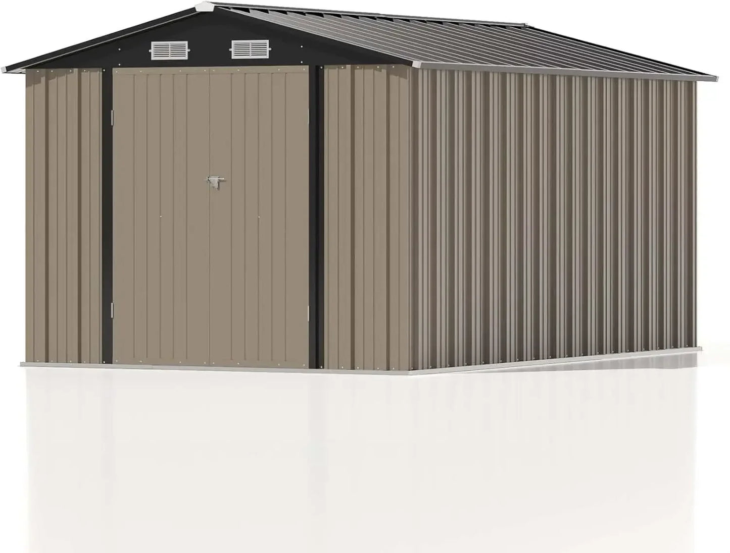 8 X 12 FT Metal Storage Shed for Outdoor, Steel Yard Shed with Design of Lockable Doors, Utility and Tool Storage for Garden