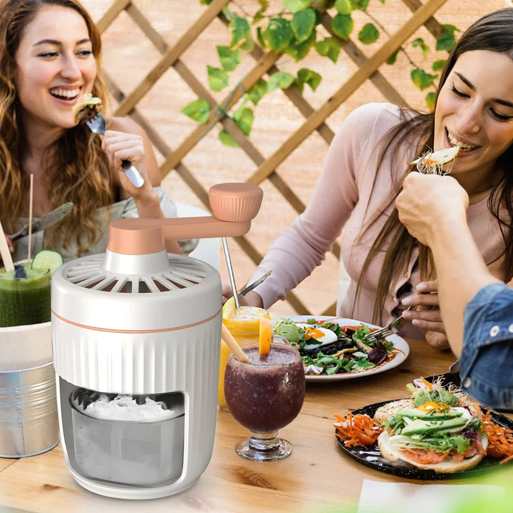 Household Hand Ice Crusher Stainless Steel Blade Fast Ice Crushing Removable Cleaning Slushie Maker Machine  Ice Crusher Summer