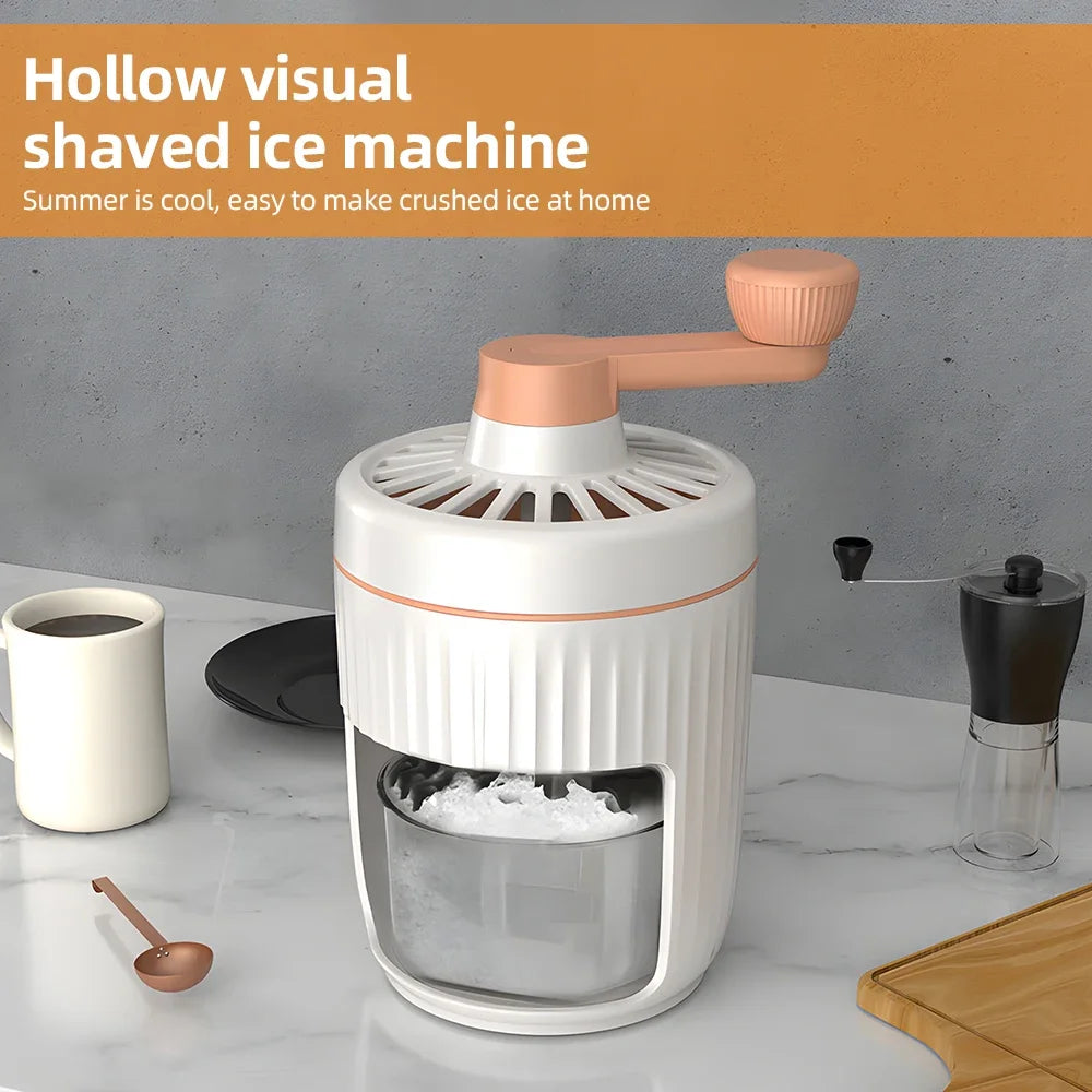 Household Hand Ice Crusher Stainless Steel Blade Fast Ice Crushing Removable Cleaning Slushie Maker Machine  Ice Crusher Summer