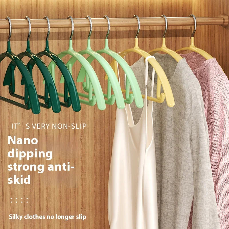5pcs Nano seamless anti slip clothes hanger stand hanger non marking storage, thick clothing support, anti slip stainless steel