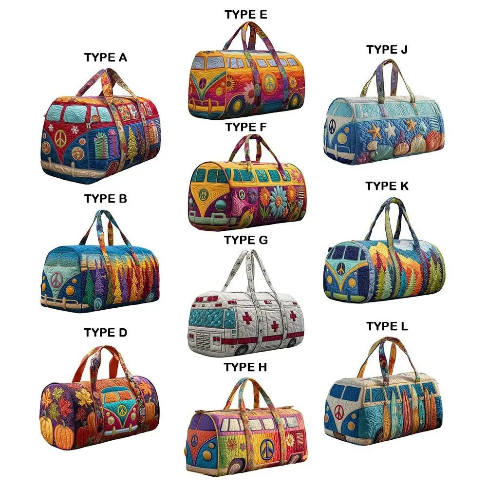 Quilted Cotton Quilted Travel Bag 3D Design Hippie Vibe Duffle Bag Frog Pattern Boho Style Printed Yoga Bag Yoga Practice
