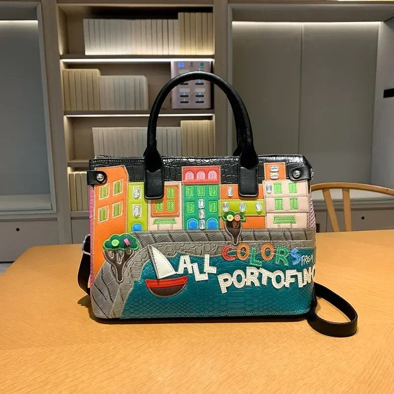 High-Quality Women’s Shoulder Bag Fashion.Features creative 3D embroidery design with a youthful, stylish look. Versatile crossbody bag perfect for everyday wear.
