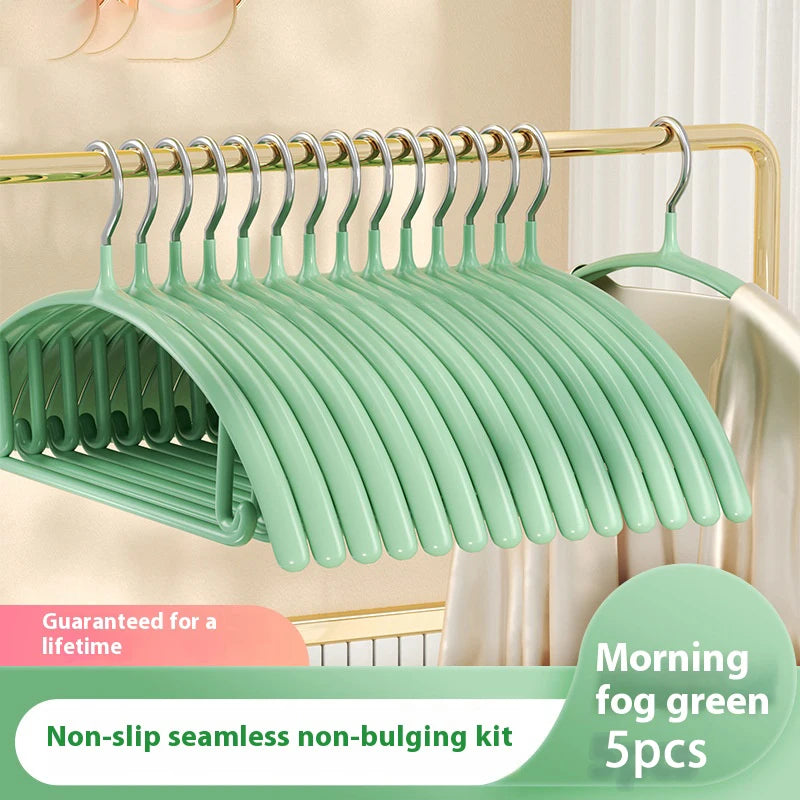 5pcs Nano seamless anti slip clothes hanger stand hanger non marking storage, thick clothing support, anti slip stainless steel