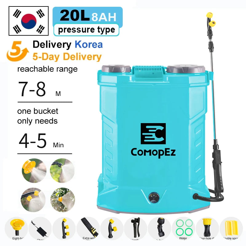DIVEDEER 8L-10L New Garden Electric Sprayer Double Pump Hybrid Sprayer Household Agricultural Backpack High Pressure Sprayer