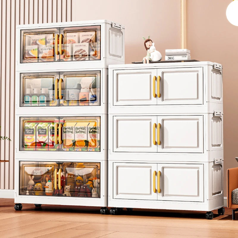 Double-door living room storage cabinet, folding floor-standing storage box, no installation required, simple storage cabinet