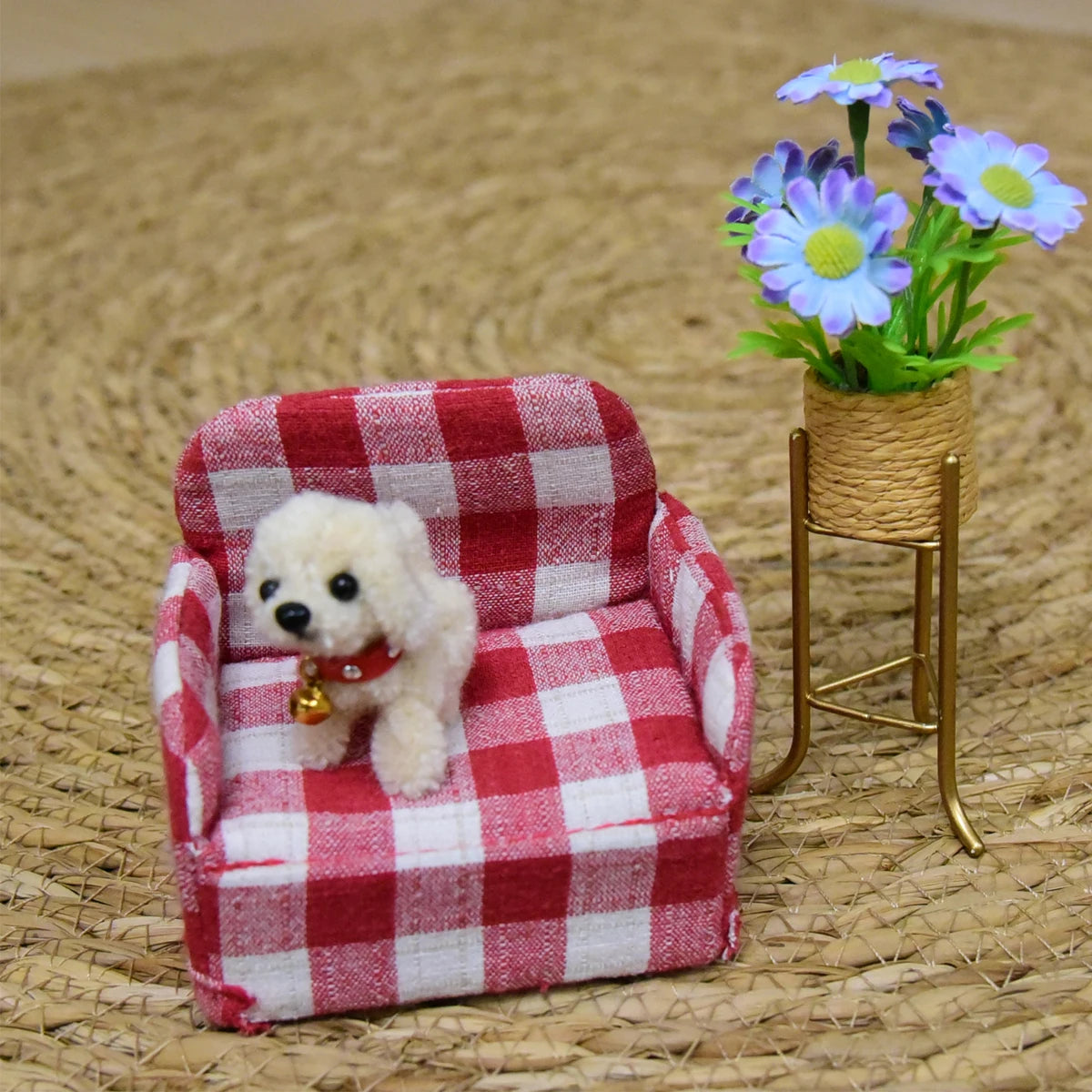 1：12Miniature Simulation Furniture Fabric Foldable  Sofa for minihouse