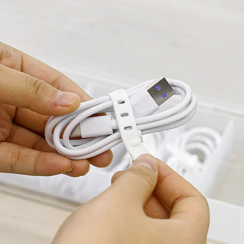1Pc Transparent Data Cable Storage Box Plastic Data Line Storage Container for Desk Headset Stationery Multifunctional Storage