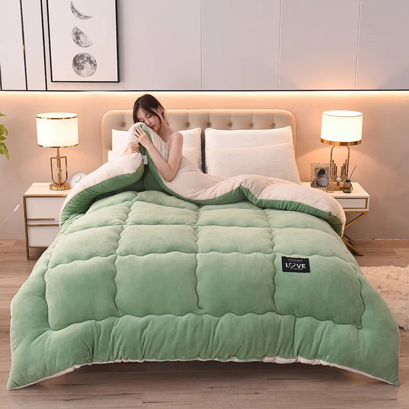 New Milk Cashmere Lamb Wool Winter Quilt Comforters Spring and Autumn Quilt 1Pc 150/180/200/220cm Soft and Warm