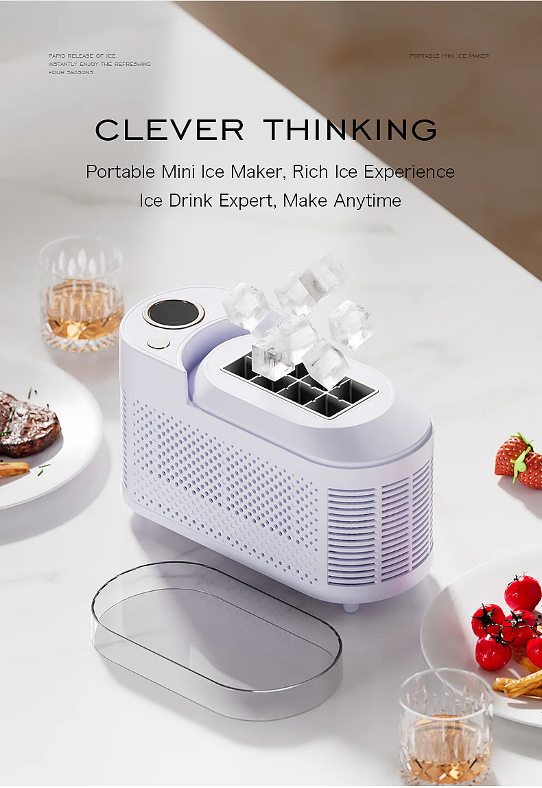 Portable Small Ice Maker Mini Convenient Home Dormitory Office Camping Car Cube Ice Automatic Ice Making Box ice machine 220V