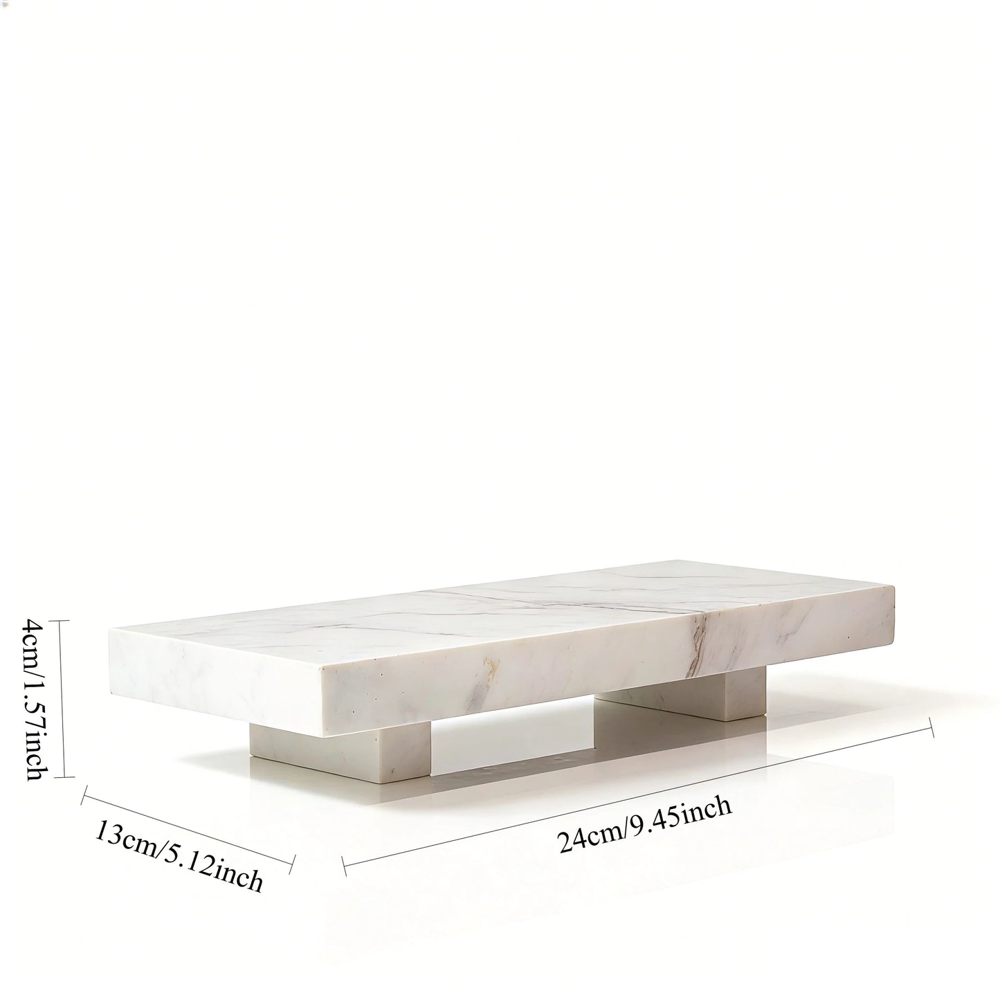Calacatta Viola Marble Pedestal Stand, Luxury Bathroom Vanity Tray Dresser Organizer for Jewelry Cosmetics Decorative Stone Base