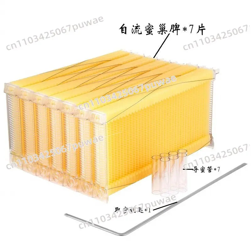 Automatic Honey Flow Hive - Complete Beekeeping Equipment with 7 Plastic Bee Frames