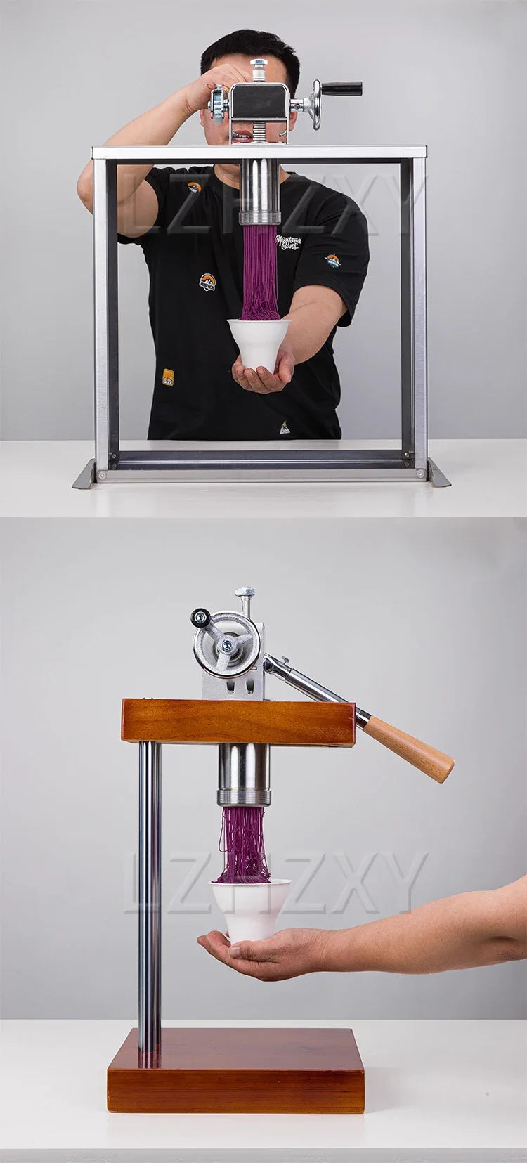 Hand Crack Japan Mont Blanc Ice Cream Maker Matha Gelato Noodle Maker Machine Matcha Mont Ice Cream Tool