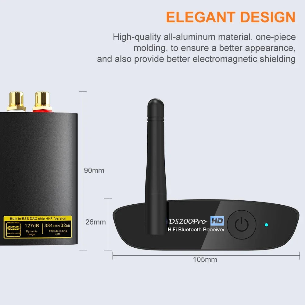 1Mii DS200Pro HiFi 5.2 Music Receiver for Home Stereo with Audiophile DAC aptX HD & LDAC