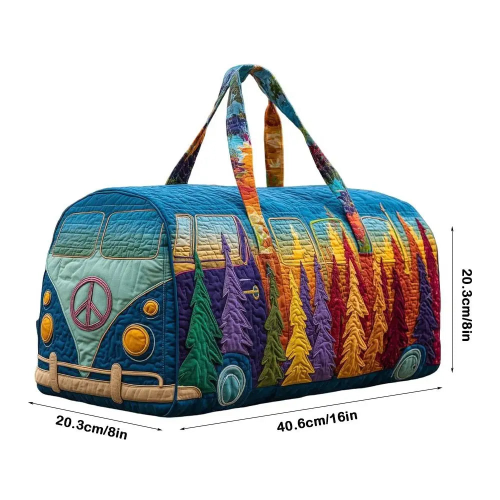 Quilted Cotton Quilted Travel Bag 3D Design Hippie Vibe Duffle Bag Frog Pattern Boho Style Printed Yoga Bag Yoga Practice