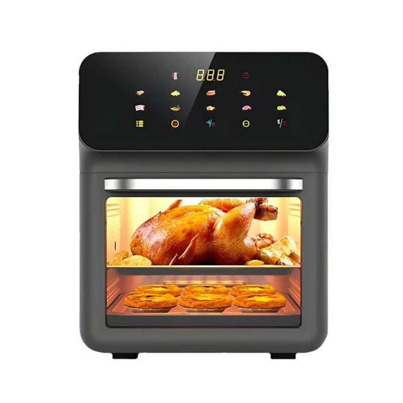 10L Large Capacity Electric Air Fryers Oil-free Automatic Household Kitchen 360°Baking Convection Oven Deep Fryer without Oil