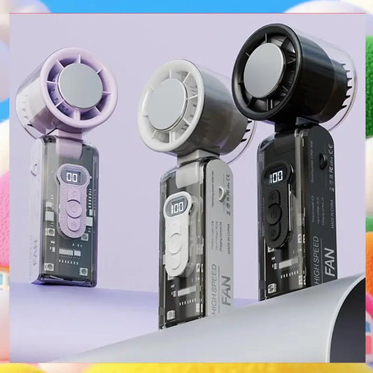 Portable Fan High Speed Handheld Turbo Fan Overcharge, Overcurrent And Overdischarge Protection Black-ABUA